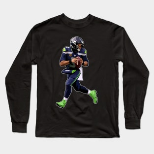 Russell Wilson #3 Look To Pass Long Sleeve T-Shirt